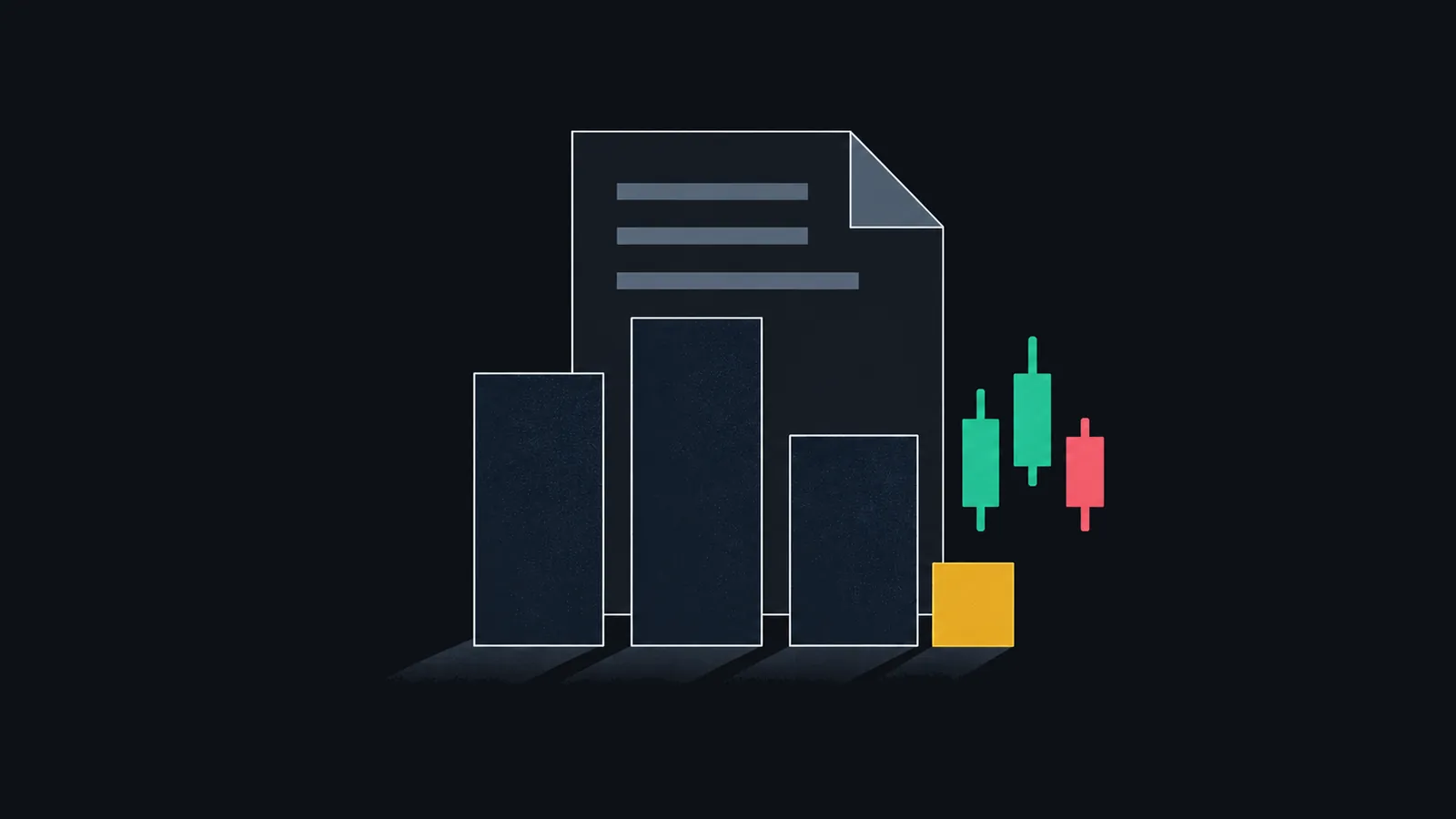 An abstract report with columns and candles illustrates US GDP data and the distinction between a release and a market move.